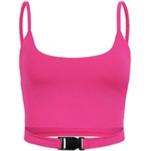NWOT Hot Pink Buckle Crop Top